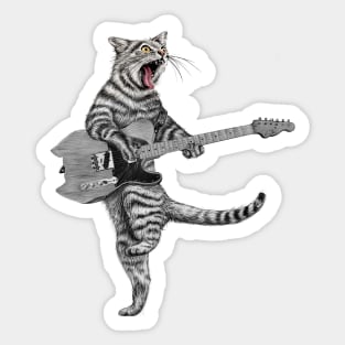 Buskers Guitar Cat Sticker